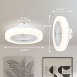 Ventilador-de-techo-Manhattan-Homcom-luz-LED---6-velocidades-blanco-Ø46-cm