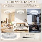 Ventilador-de-techo-Manhattan-Homcom-luz-LED---6-velocidades-blanco-Ø46-cm