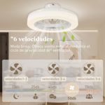 Ventilador-de-techo-Manhattan-Homcom-luz-LED---6-velocidades-blanco-Ø46-cm