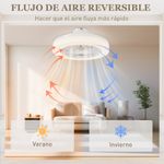 Ventilador-de-techo-Manhattan-Homcom-luz-LED---6-velocidades-blanco-Ø46-cm