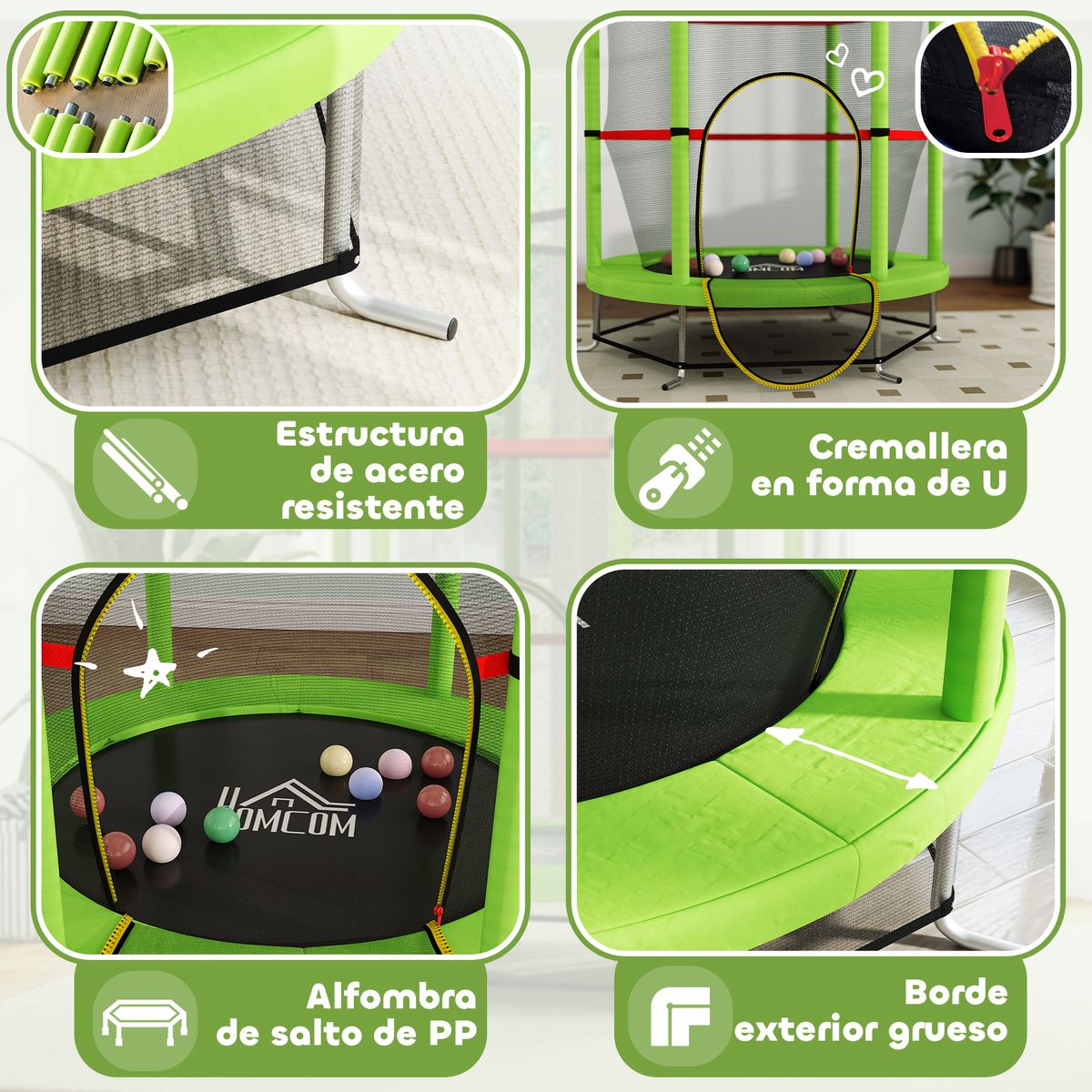 Cama-elastica-Bari-Homcom-entrada-con-cremallera-verde-Ø140x190-cm-