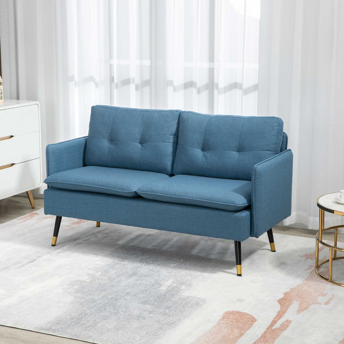 Sofa-Nevada-Homcom-2-plazas-con-cojines-azul-oscuro-80x139x68-cm
