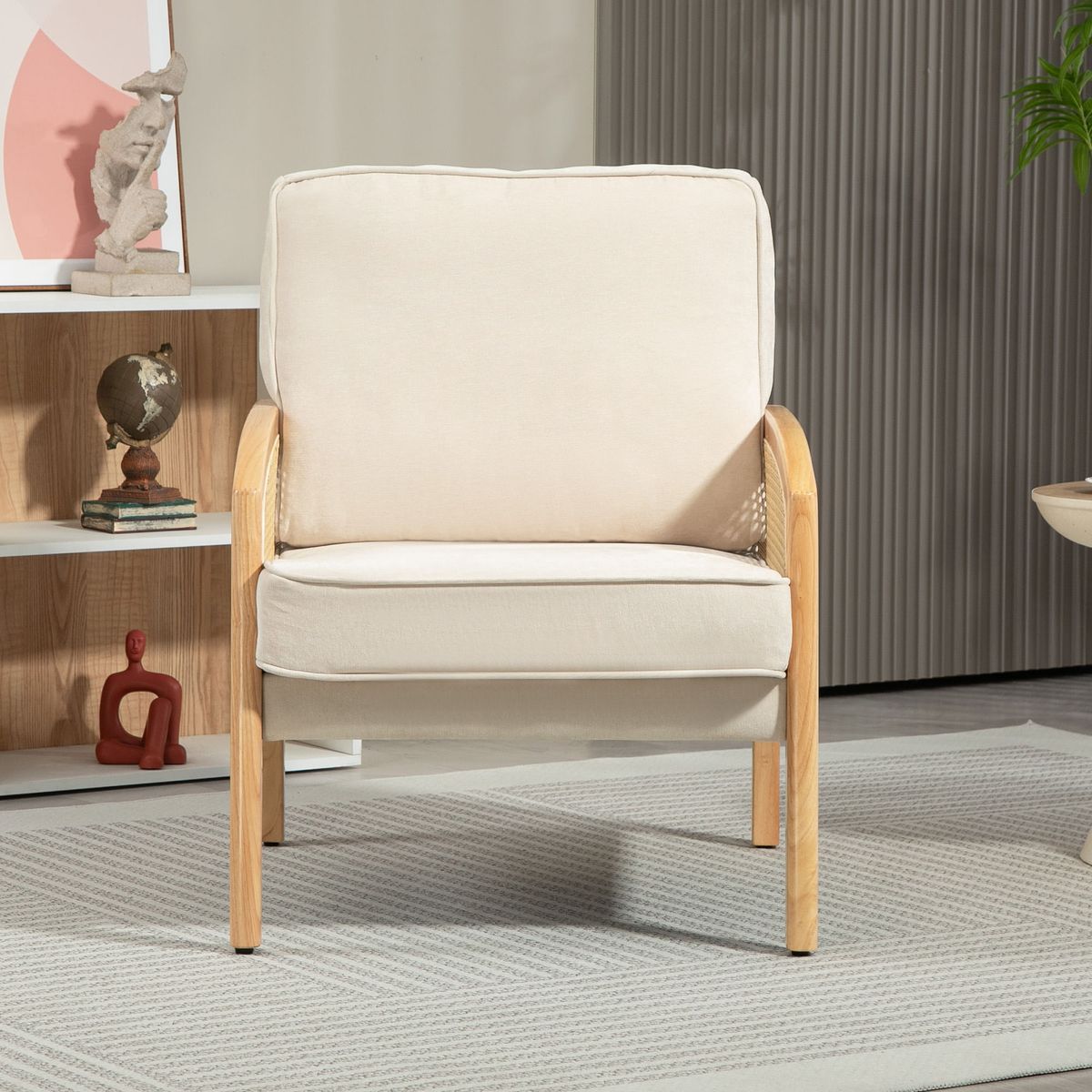 Butaca-Romera-Homcom-cojines-extraibles-beige-88x67x75-cm-ambientada-frontal