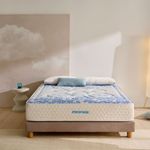 Colchon-viscoelastico-Atmosphere-nucleo-muelles-ensacados-blanco-azul-30-cm-frontal