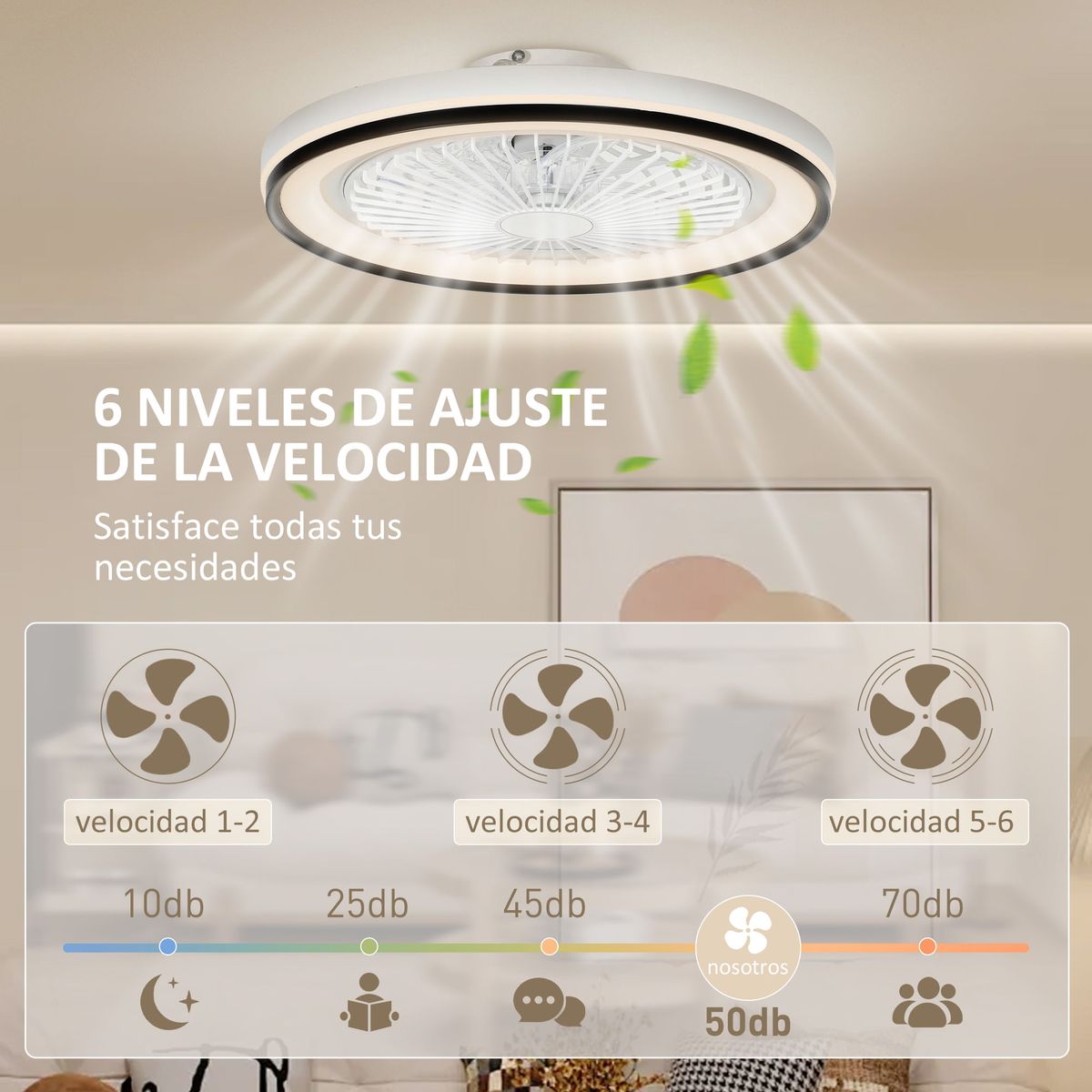 Ventilador-de-techo-Queens-Homcom-luz-LED-RGB---6-velocidades-blanco-negro-Ø48-cm-