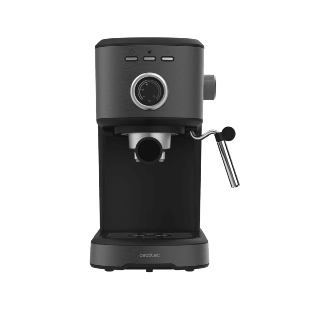 Cafetera-espresso-Cecotec-Power-Espresso-20-Pecan-1100W-125L-negro-fondo-blanco