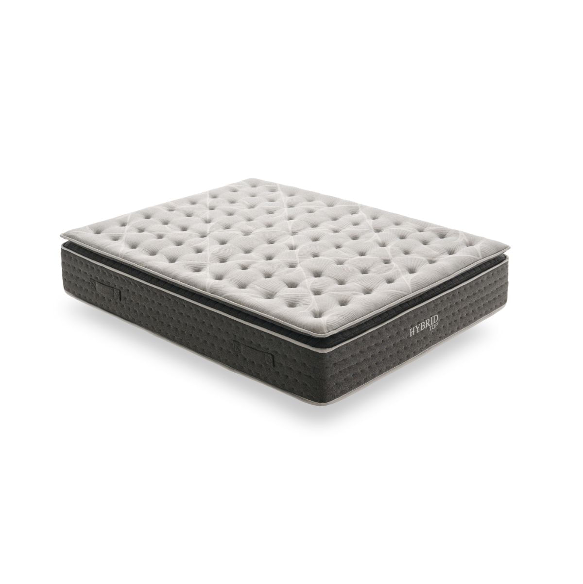Colchon-viscoelastico-Hybrid-Top-nucleo-muelle-ensacado-gris-30-cm-fondo-blanco