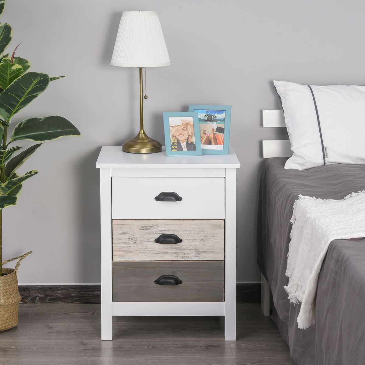Mesita-de-noche-Luna-Homcom-3-cajones-blanco-65x50x38-cm-