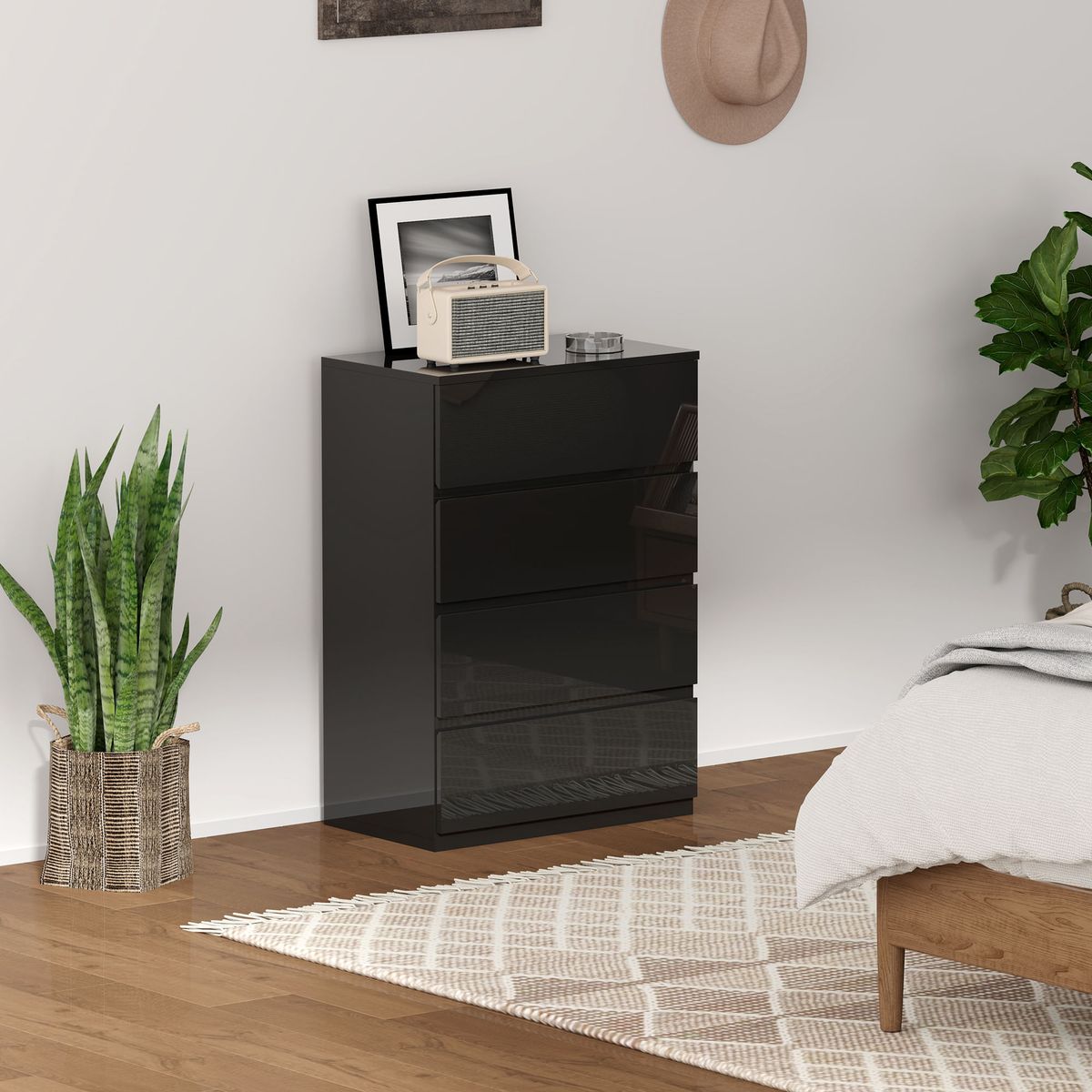 Comoda-Noche-Homcom-4-cajones-negro-80x55x34-cm-