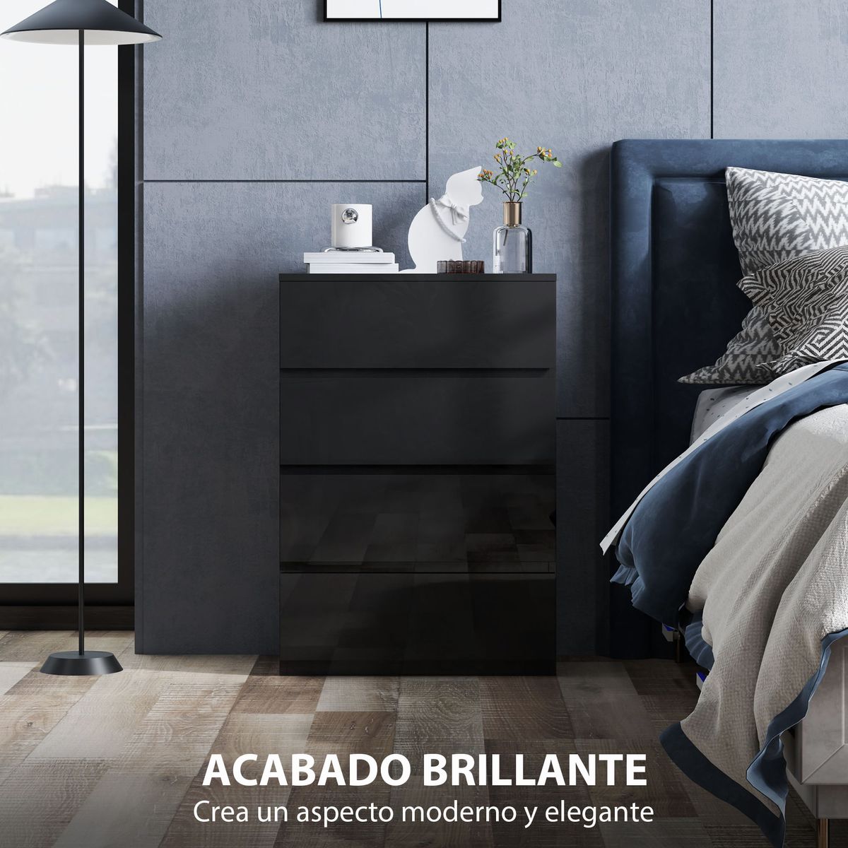 Comoda-Noche-Homcom-4-cajones-negro-80x55x34-cm-