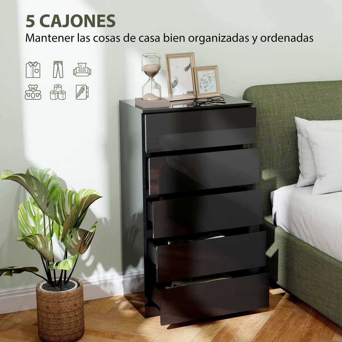 Comoda-Noche-Homcom-5-cajones-negro-100x55x34-cm-