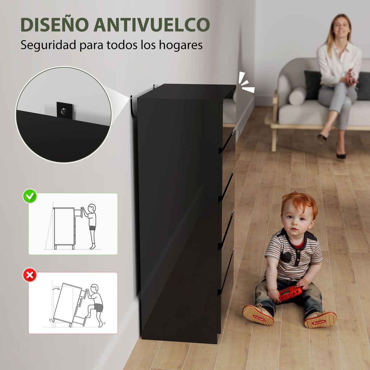 Comoda-Noche-Homcom-5-cajones-negro-100x55x34-cm-