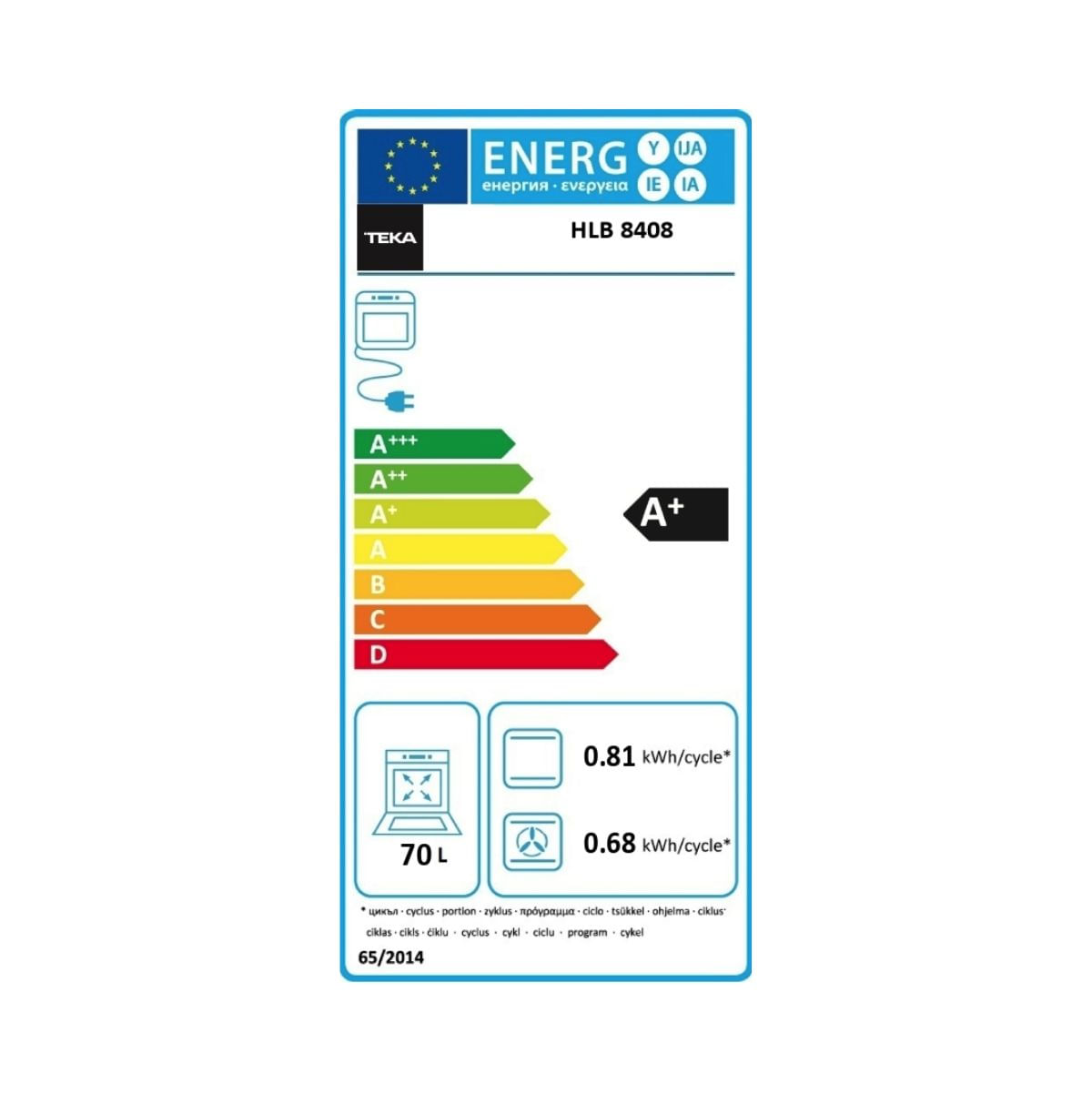 Horno-multifuncion-Teka-HLB8408-3215W-70L-9-programas-A-negro-595-cm-etiqueta-energetica