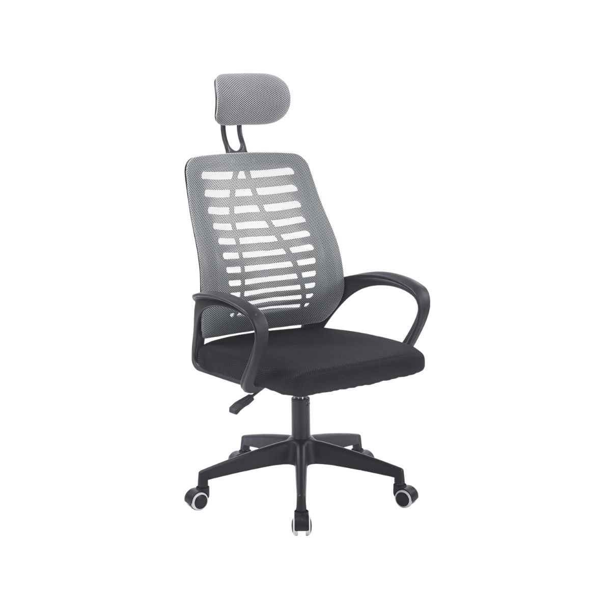 Silla-de-oficina-Kneck-reposacabezas-regulable-gris-106-116x585x56-cm-frontal