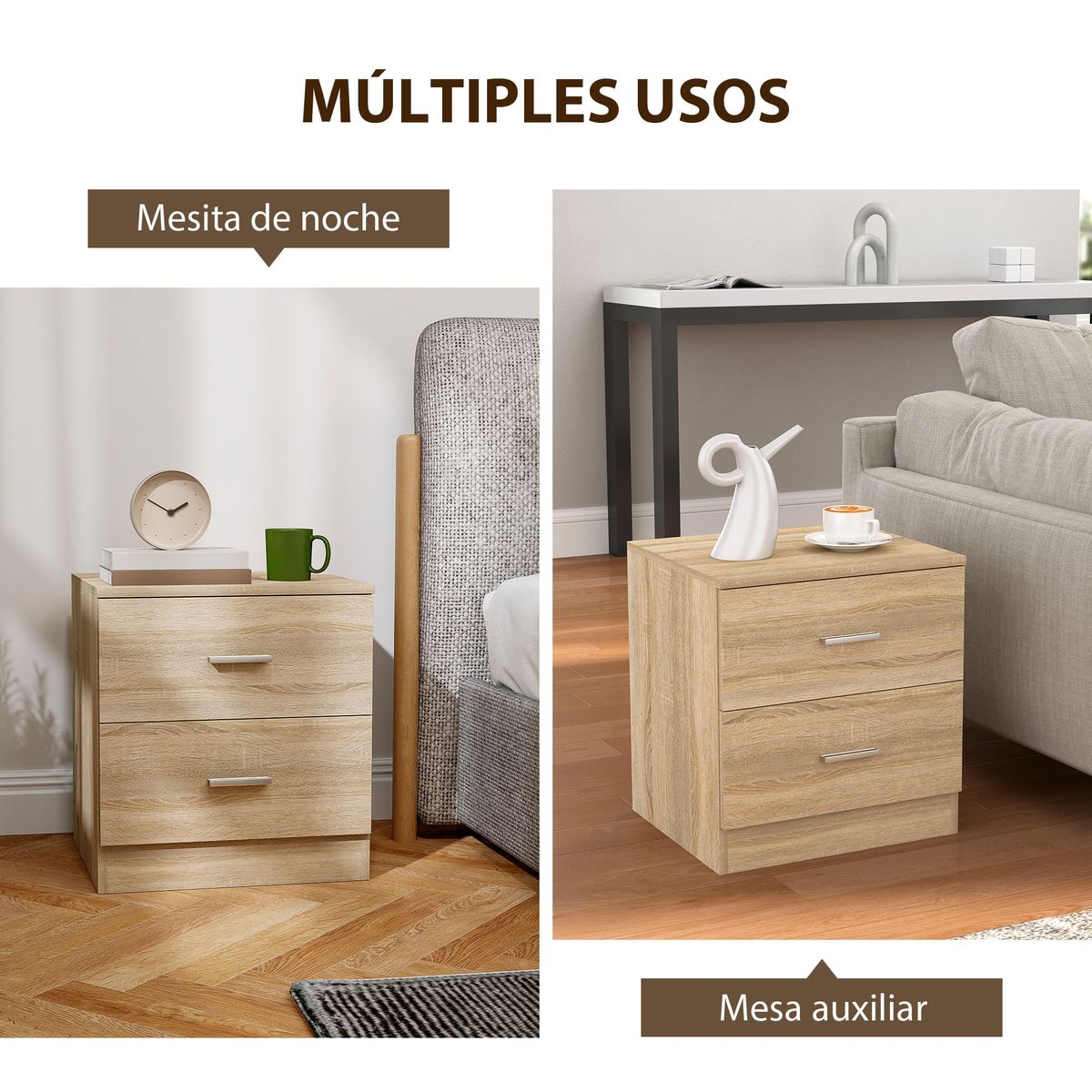 Mesita-de-noche-Arena-Homcom-2-cajones-natural-49x45x395-cm-