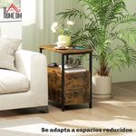 Mesa-auxiliar-Tennessee-Homcom-2-cajones---estacion-de-carga-negro-marron-585x55x35-cm-