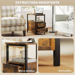 Mesa-auxiliar-Tennessee-Homcom-2-cajones---estacion-de-carga-negro-marron-585x55x35-cm-