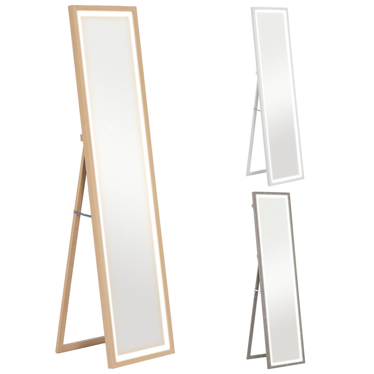 Espejo-de-pie-Nerpio-Homcom-luz-LED-ajustable-roble-160x40-cm