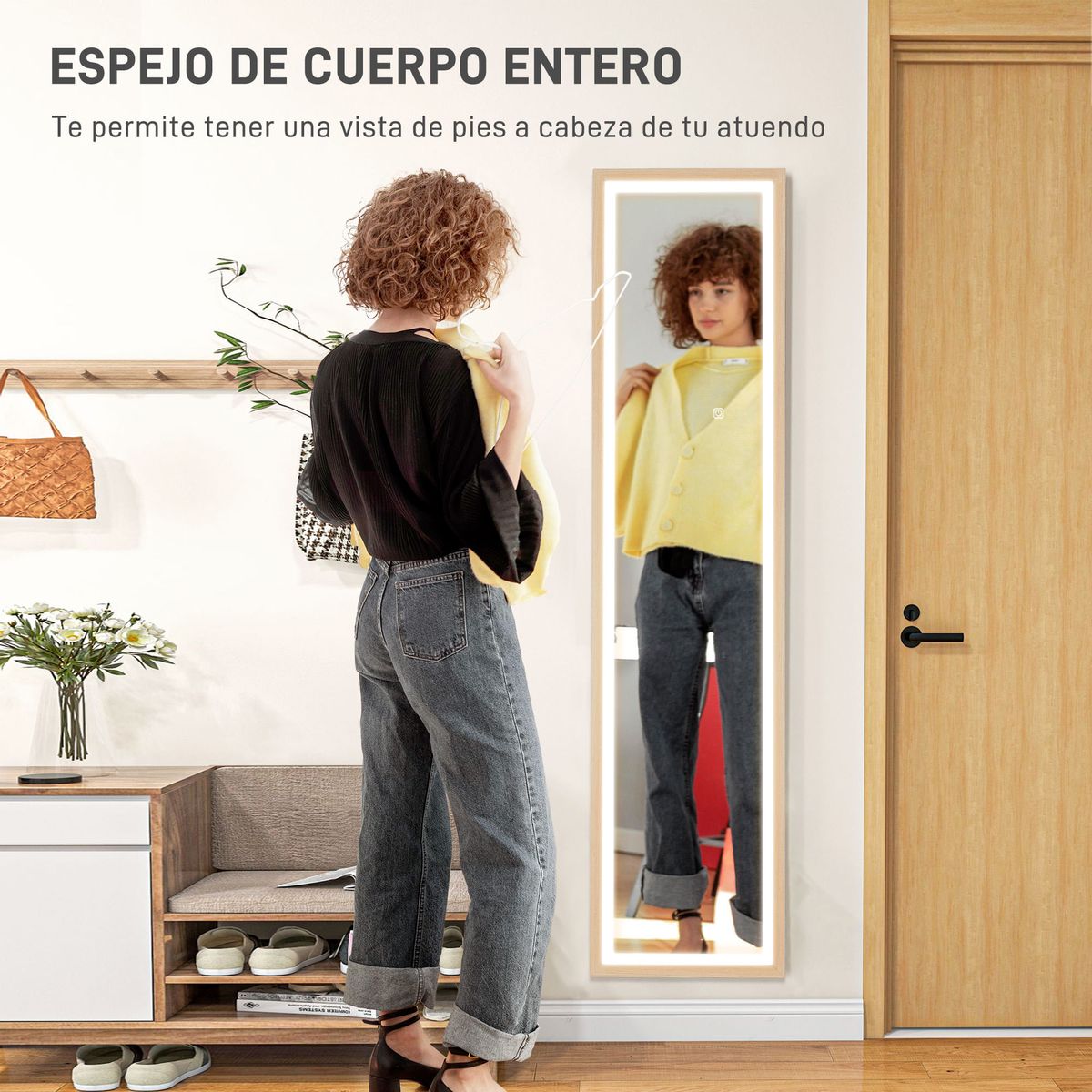 Espejo-de-pie-Nerpio-Homcom-luz-LED-ajustable-roble-160x40-cm