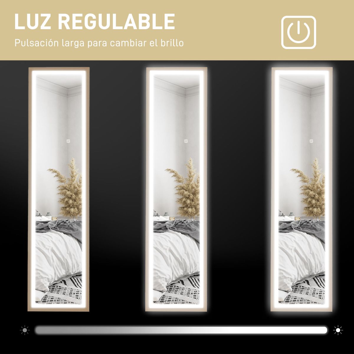Espejo-de-pie-Nerpio-Homcom-luz-LED-ajustable-roble-160x40-cm