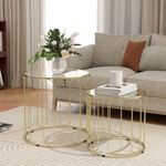 Set-de-2-mesas-auxiliares-Viena-Homcom-dorado-ambientada