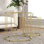 Set-de-2-mesas-auxiliares-Viena-Homcom-dorado-detalle