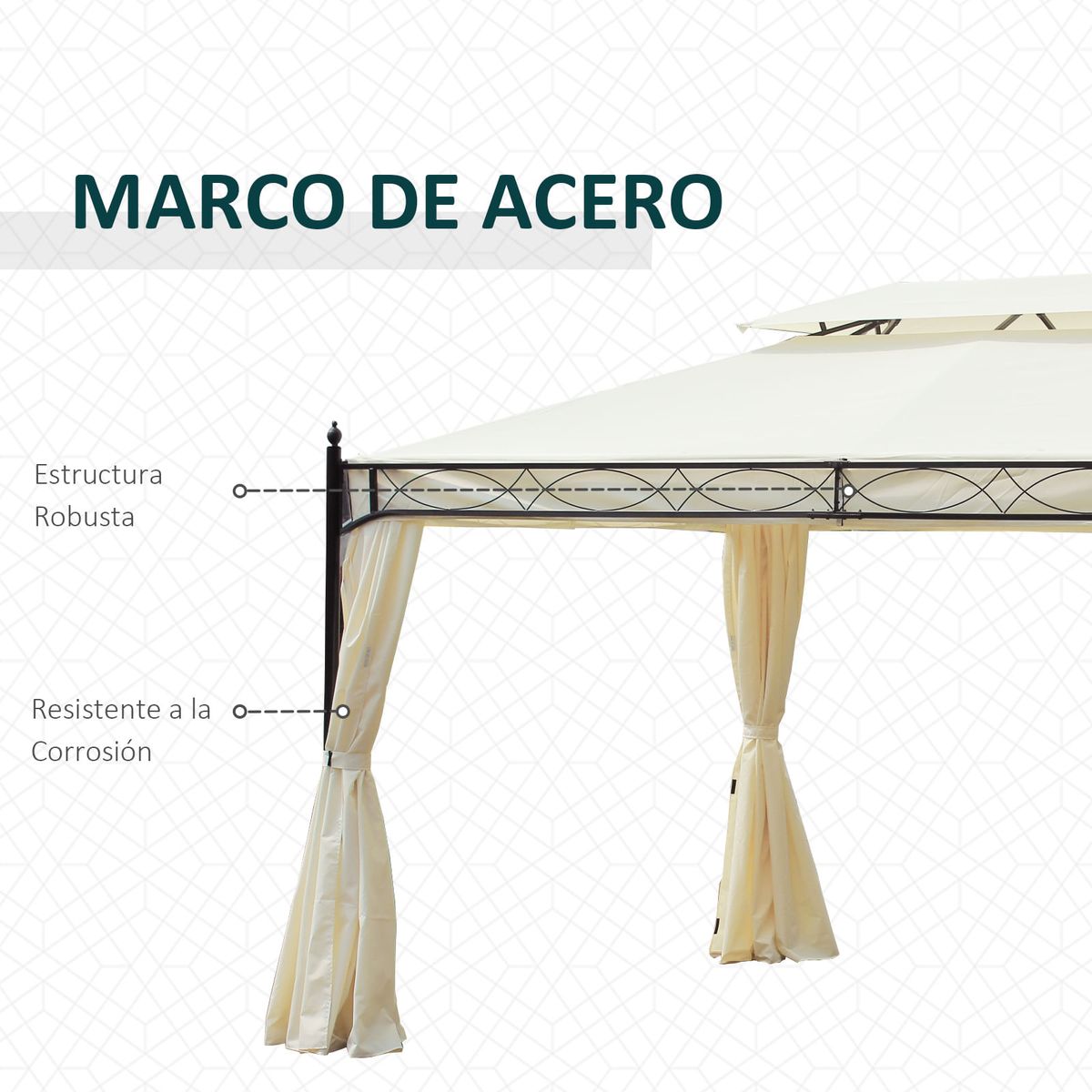 Cenador-Grecia-Outsunny-techo-doble---cortinas-crema-280x400x300-cm-