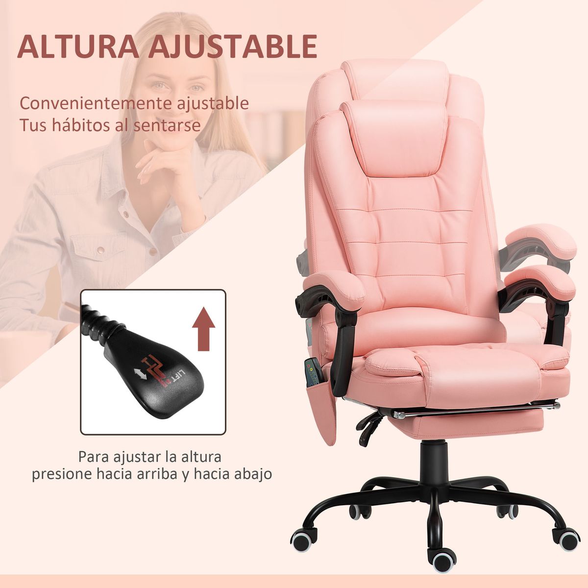 Silla-de-oficina-Lady-Vinsetto-7-puntos-de-masaje---reposapies---mando-rosa-111-121x67x67-cm