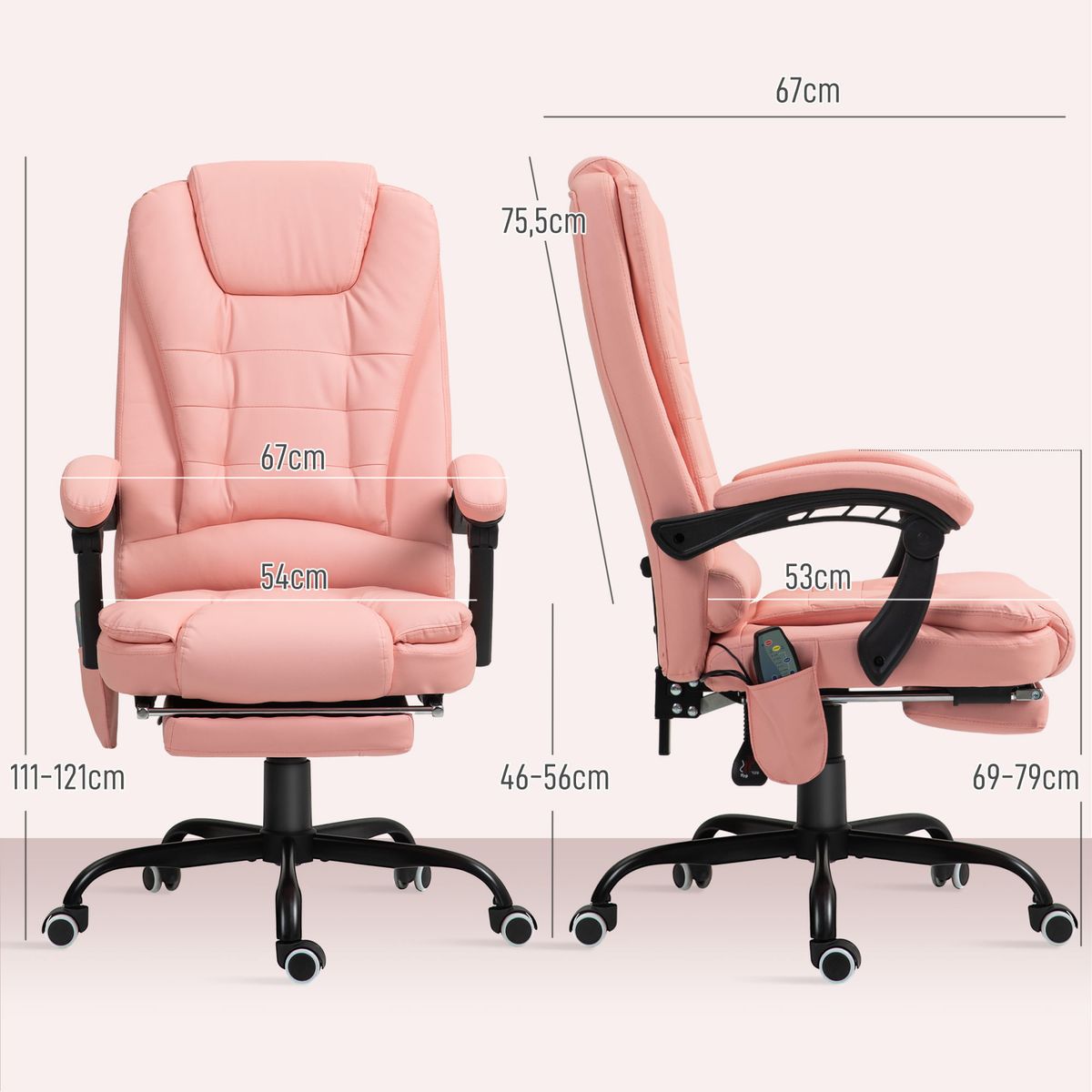 Silla-de-oficina-Lady-Vinsetto-7-puntos-de-masaje---reposapies---mando-rosa-111-121x67x67-cm