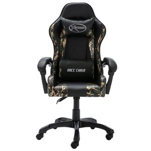 Silla de oficina Rocky altura regulable + cojines negro 117-125x68x56 cm
