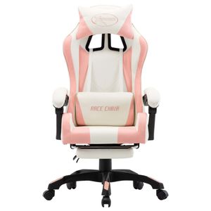 Silla de oficina Marsella altura regulable + reclinable rosa/blanco 111,5-119x64x65 cm