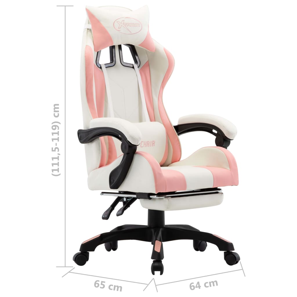Silla-de-oficina-Marsella-altura-regulable---reclinable-rosa-blanco-1115-119x64x65-cm