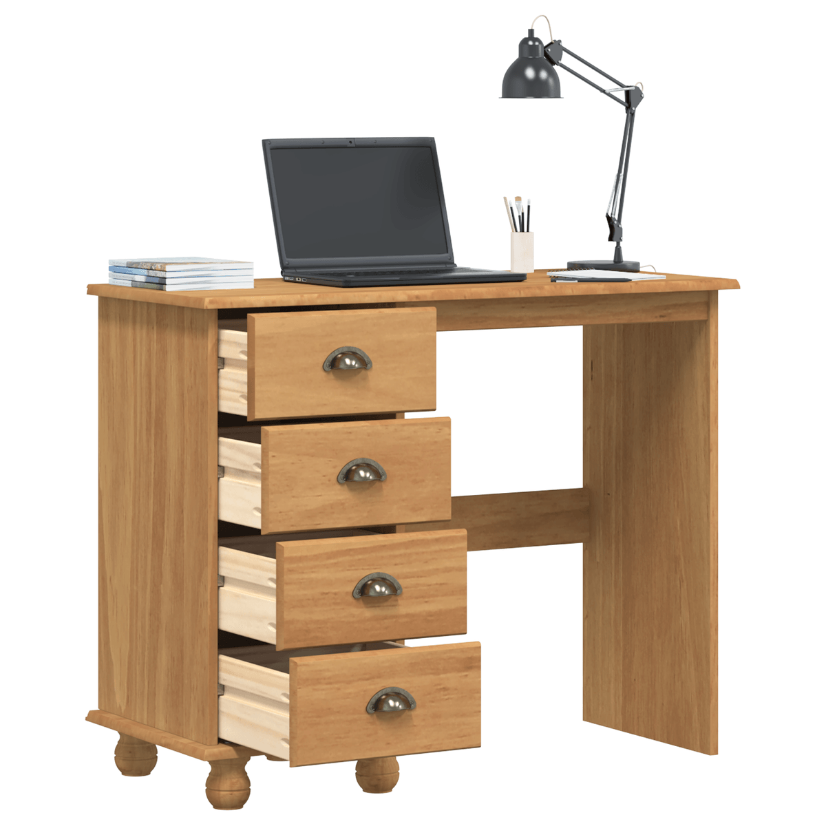 Escritorio-Askim-4-cajones-marron-75x95x40-cm-