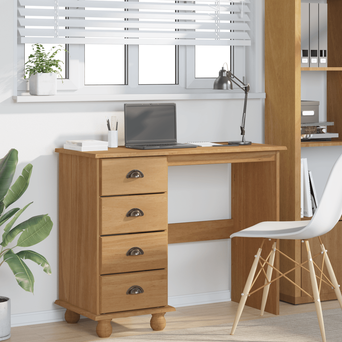 Escritorio-Askim-4-cajones-marron-75x95x40-cm-
