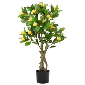 Planta artificial Limonero 234 hojas verde/amarillo 90 cm