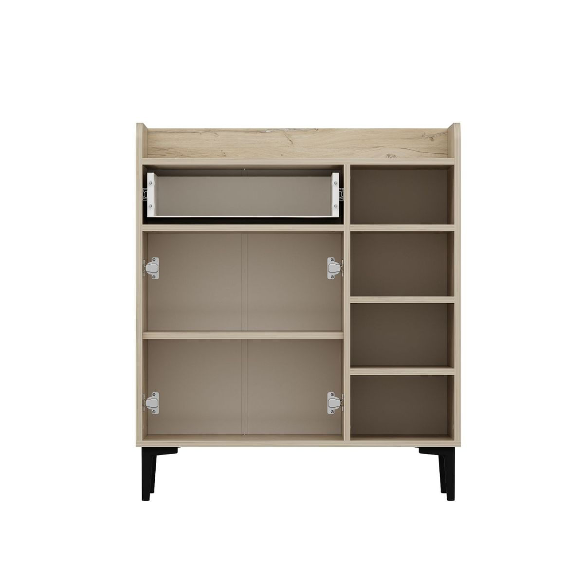 Aparador-Reyna-armario---cajon---4-compartimentos-natural-blanco-105x90x40-cm-interior