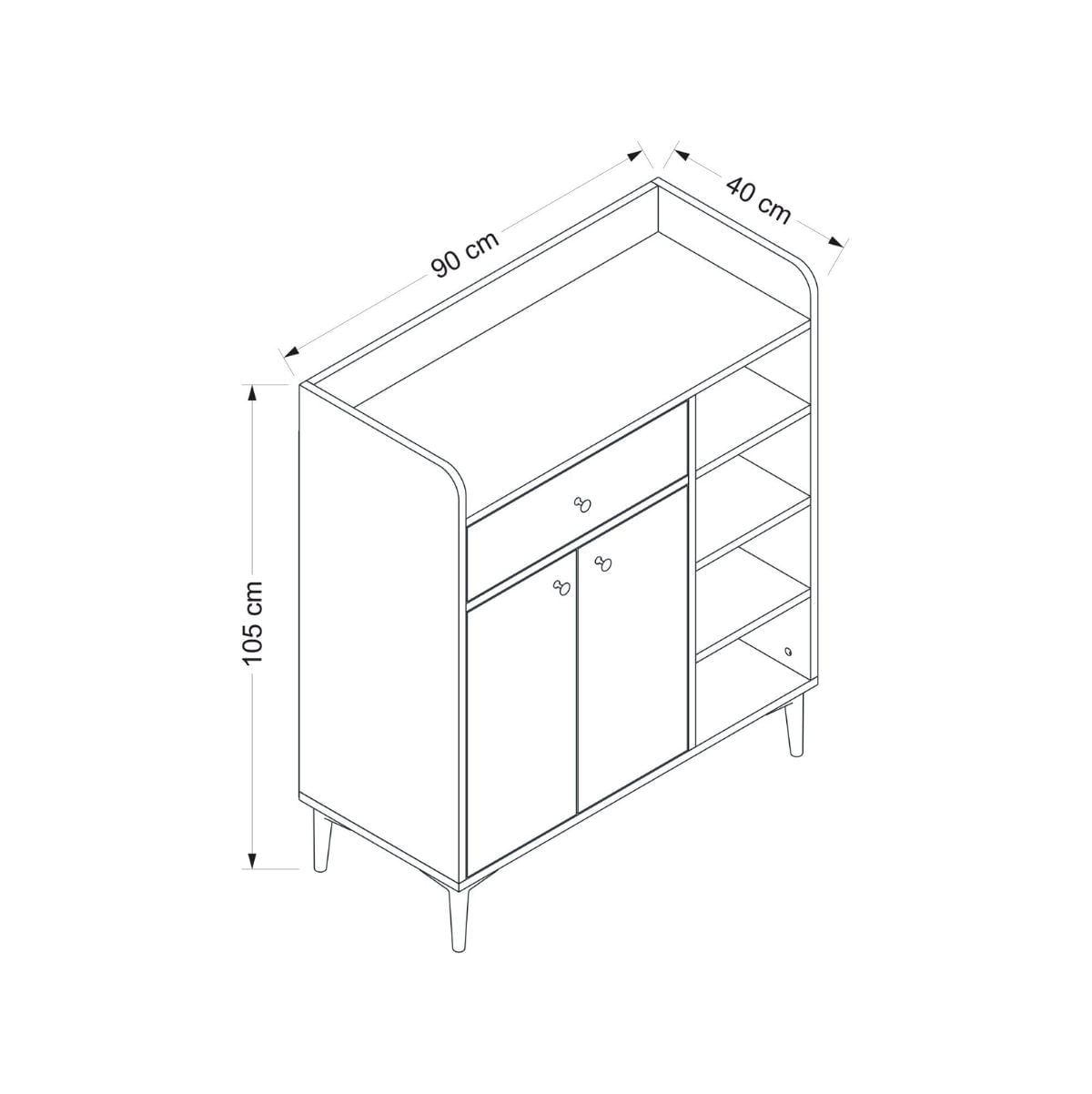Aparador-Reyna-armario---cajon---4-compartimentos-natural-blanco-105x90x40-cm-medidas
