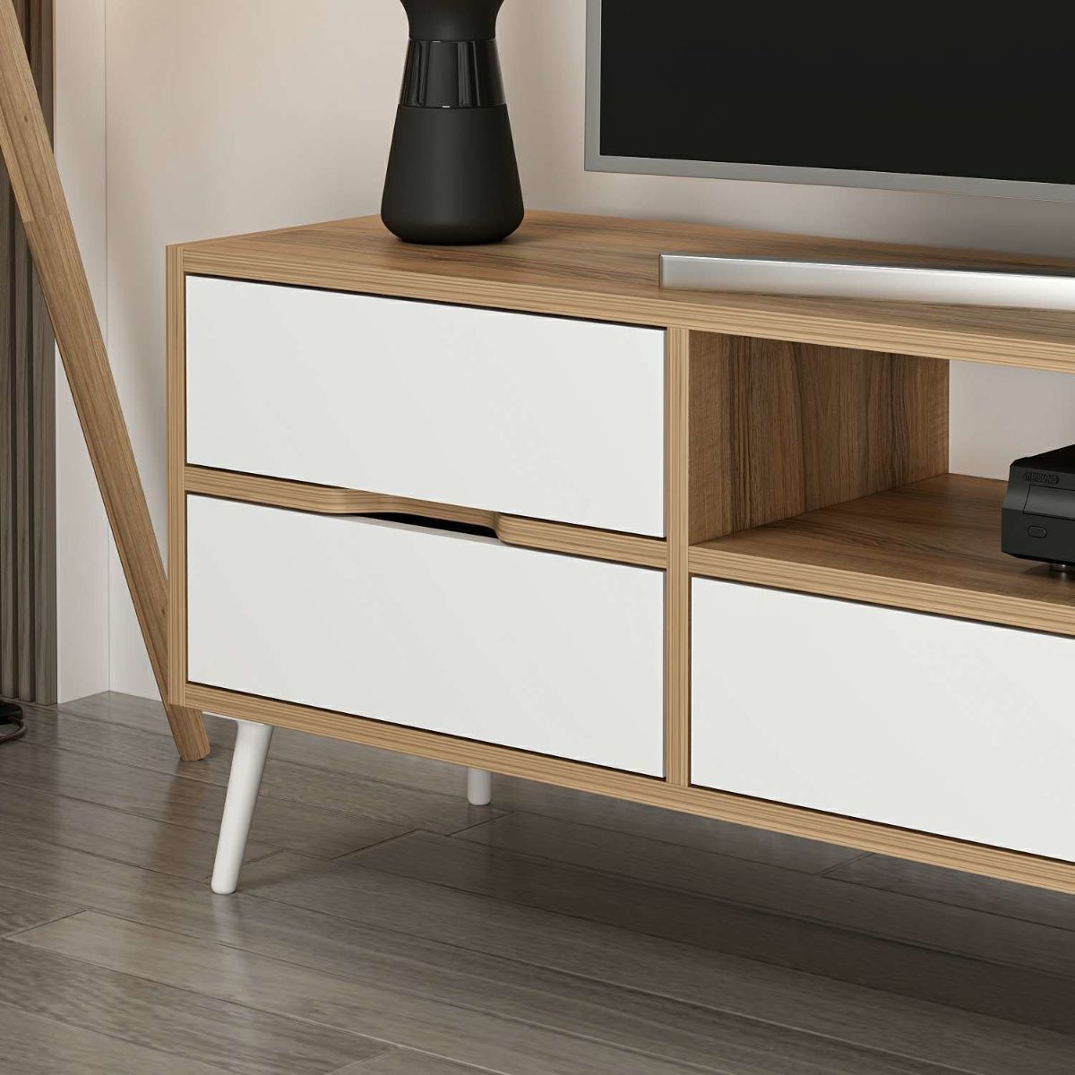 Aparador-Yelena-4-cajones---2-puertas-blanco-beige-90x180x45-cm-