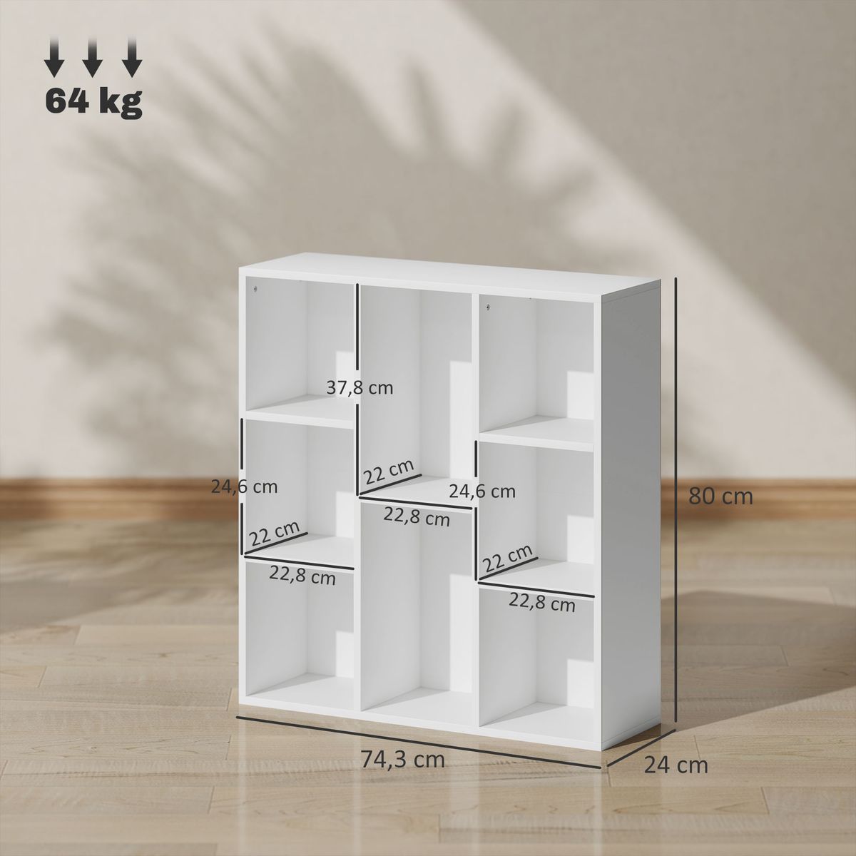 Estanteria-Alhia-Homcom-8-compartimentos-blanco-80x743x24-cm-medidas