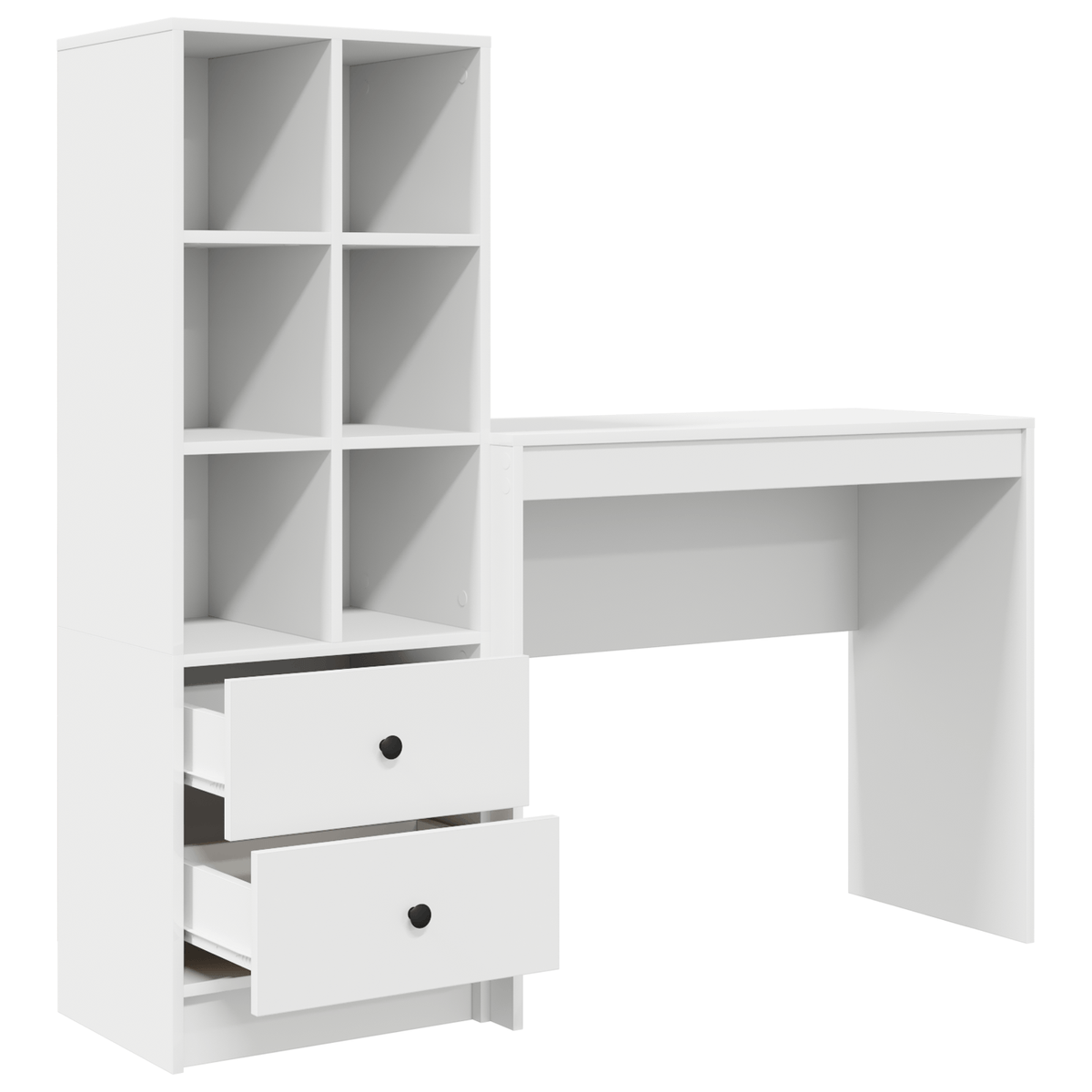 Escritorio-Hedwig-Max-con-estanteria-6-comportamientos---2-cajones-blanco-interior