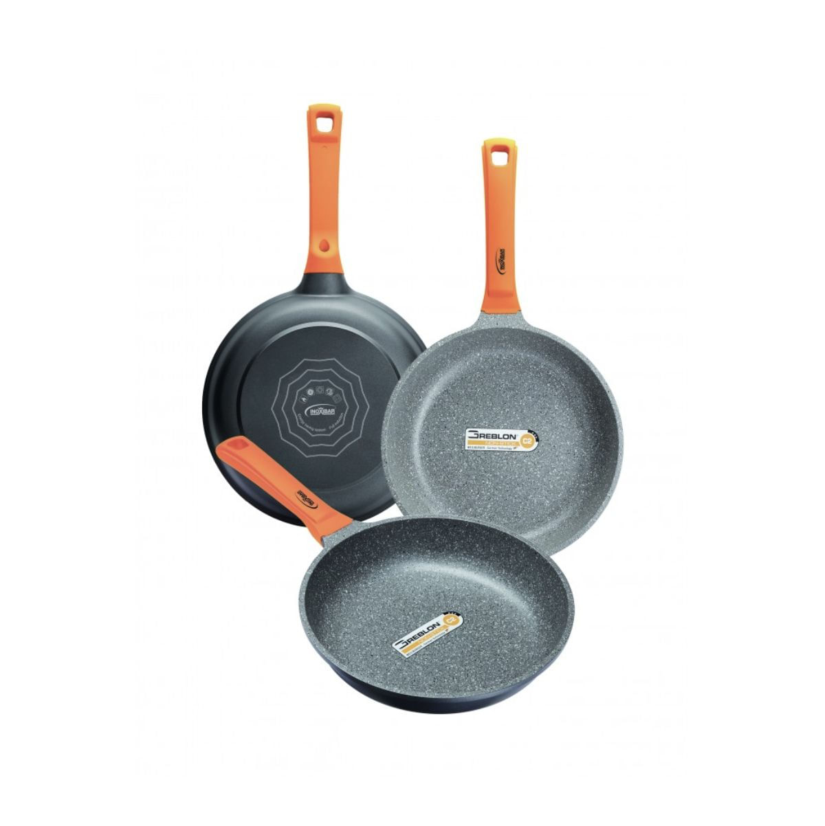 Sarten-Inoxibar-Absolut-aluminio-fundido-naranja-conjunto