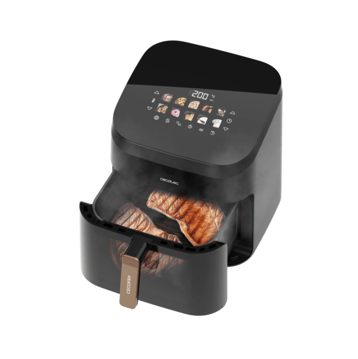 Freidora-de-aire-Cecotec-Cecofry-Grill-Smokin-8500-2200W-85L-doble-grill-negro