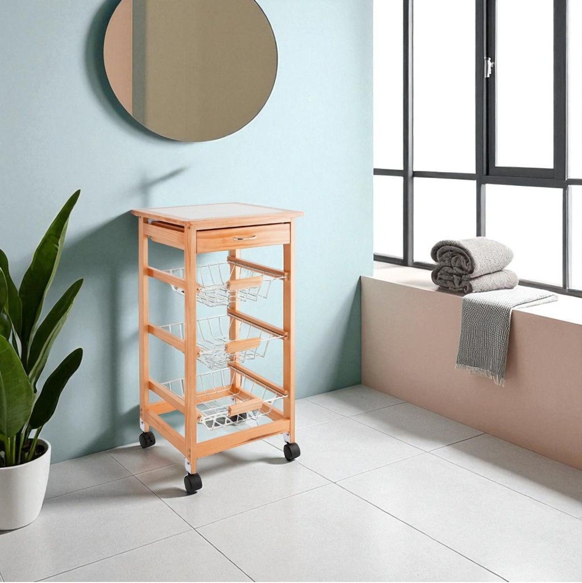 Carrito-auxiliar-Garbo-Quid-3-cestas---cajon-natural-blanco-76x37-cm-ambientada-bano