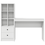 Escritorio-Monstera-6-compartimentos-abiertos---2-cajones-blanco-100x40-cm