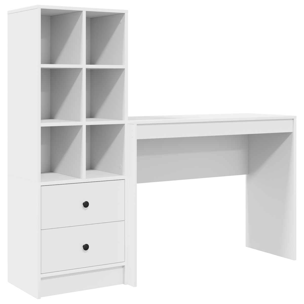 Escritorio-Monstera-6-compartimentos-abiertos---2-cajones-blanco-100x40-cm