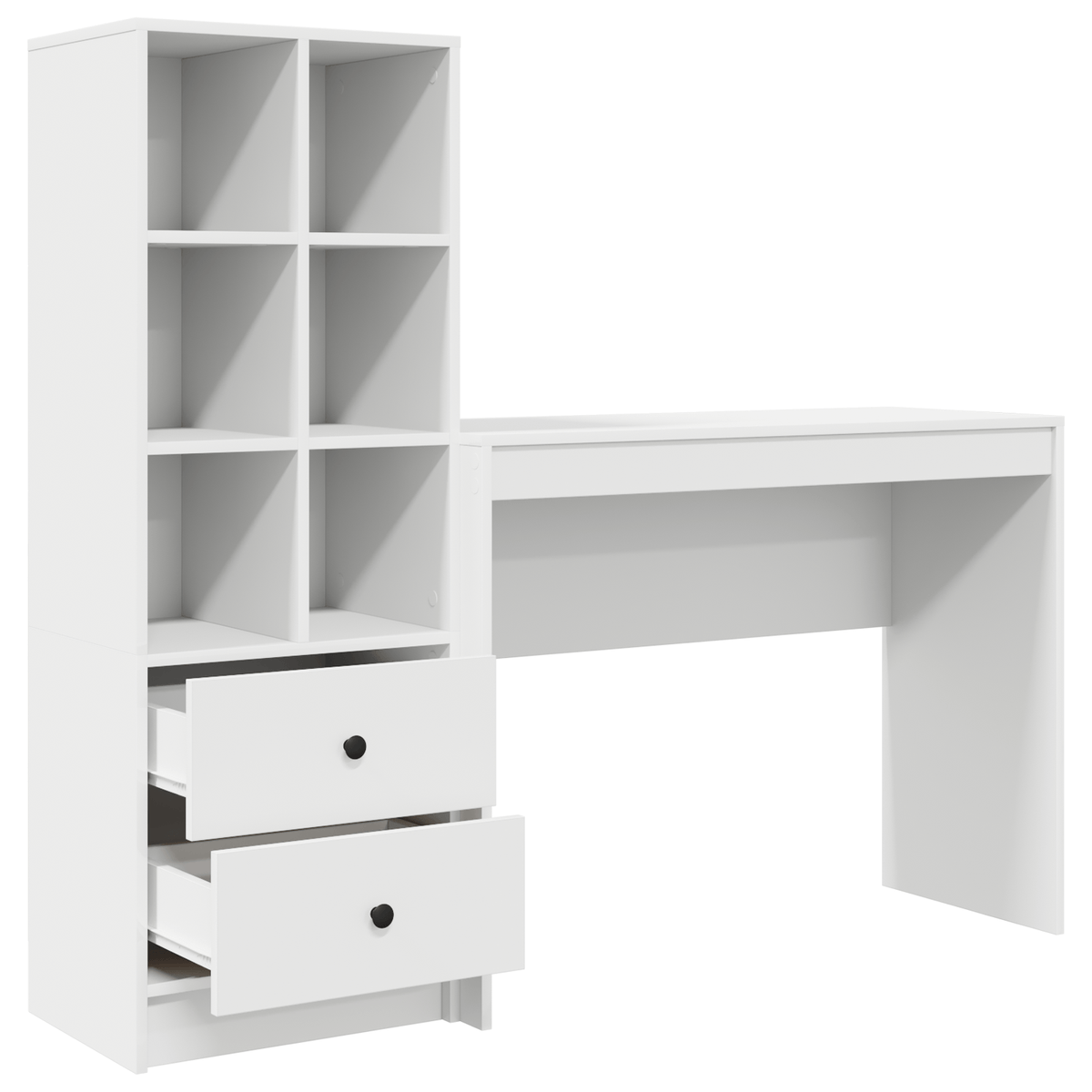 Escritorio-Monstera-6-compartimentos-abiertos---2-cajones-blanco-100x40-cm