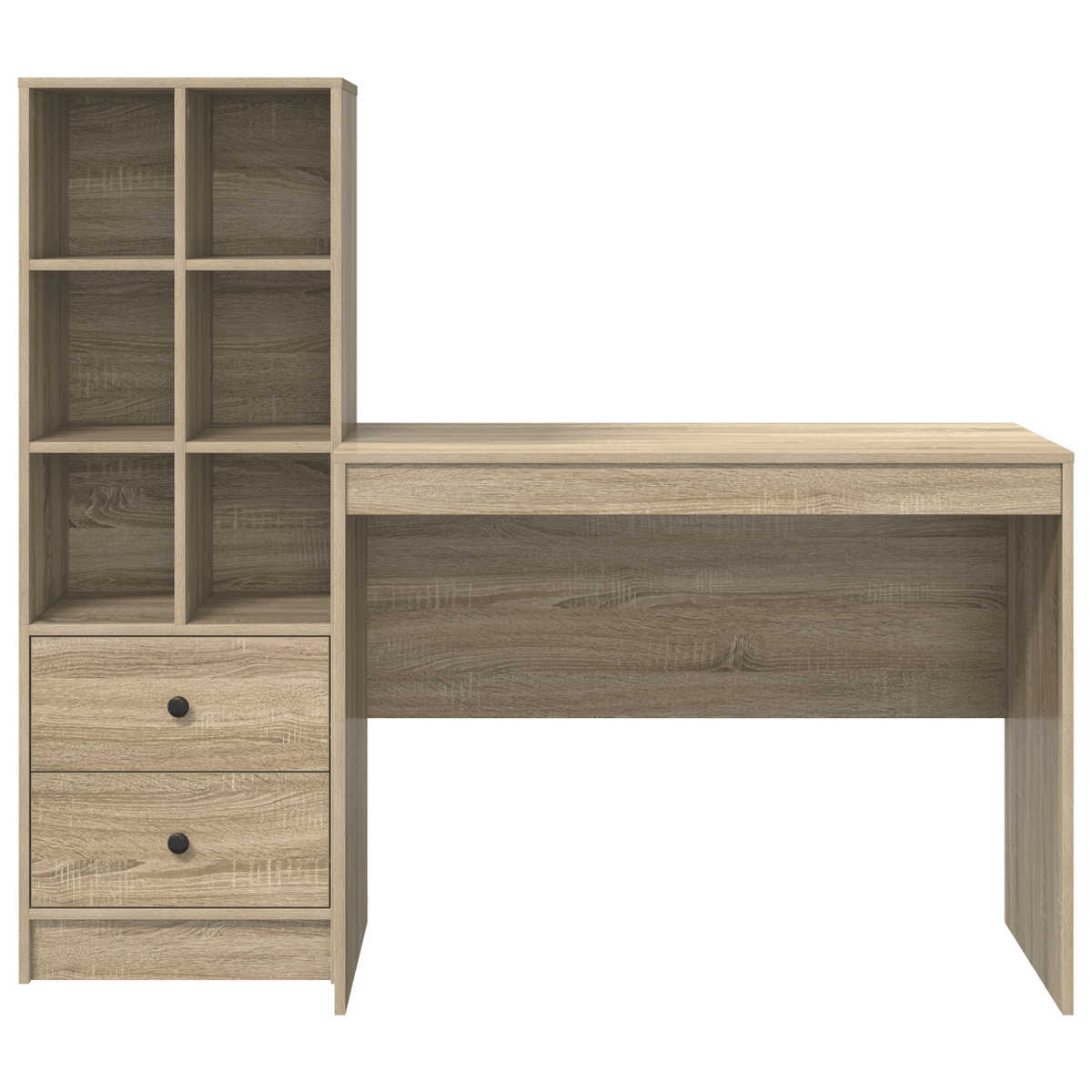 Escritorio-Monstera-6-compartimentos-abiertos---2-cajones-madera-100x50-cm