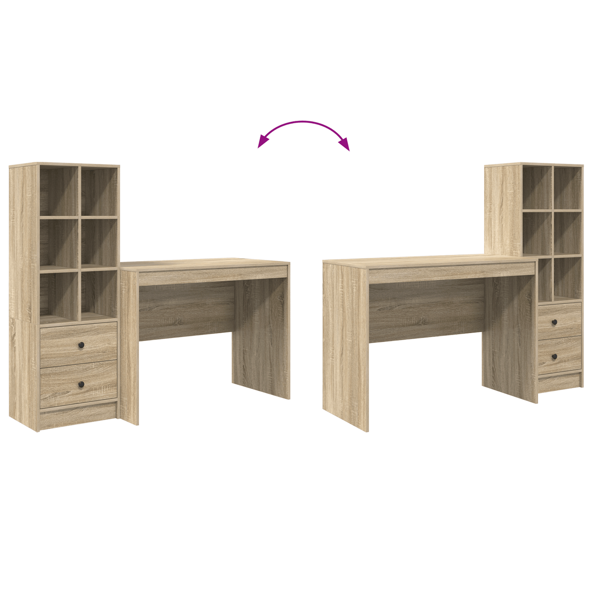Escritorio-Monstera-6-compartimentos-abiertos---2-cajones-madera-100x50-cm