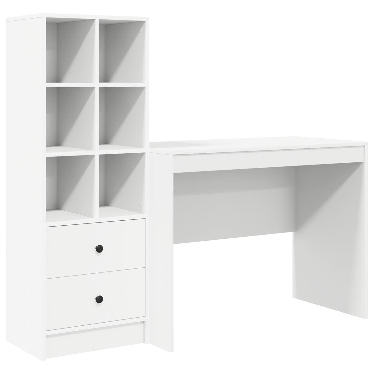 Escritorio-Monstera-6-compartimentos-abiertos---2-cajones-blanco-100x50-cm
