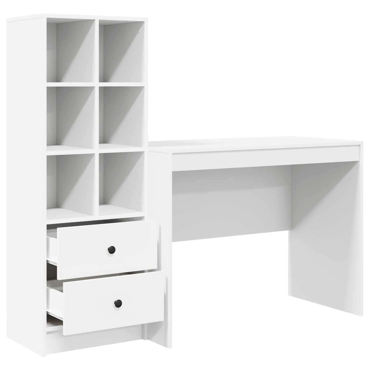 Escritorio-Monstera-6-compartimentos-abiertos---2-cajones-blanco-100x50-cm
